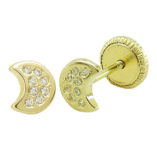 [4246] 5MM MOON STAR EARRINGS.SCREW BACK.