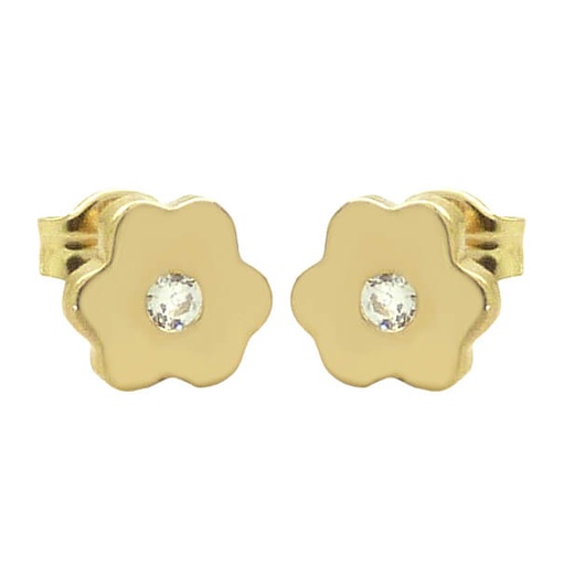 [5609] 7MM FLOWER STUD EARRINGS.PUSH BACK.