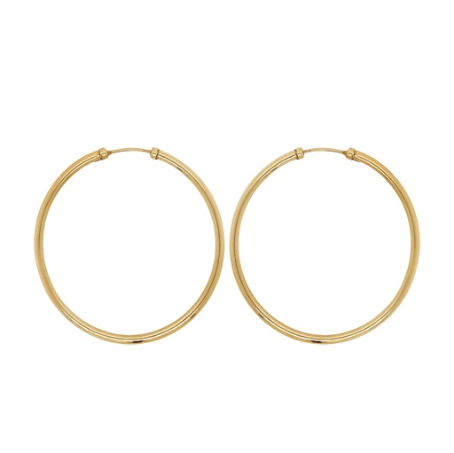 [6496] 35x2MM ROUND TUBE HOOP EARRINGS.