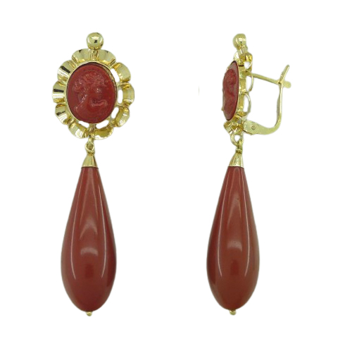 [7381C] PENDIENTES ARQUILLO 10x8MM COLOR CORAL .CATALAN.47MM.