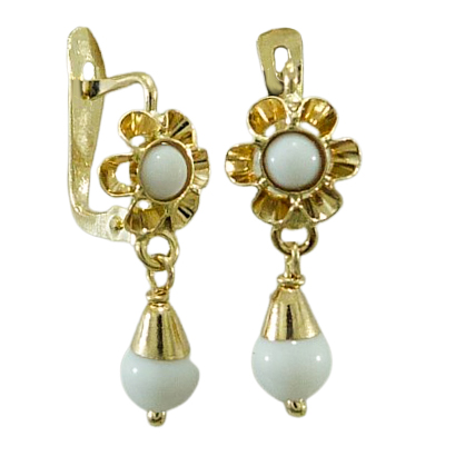 [1516M] 15MM WHITE EARRINGS