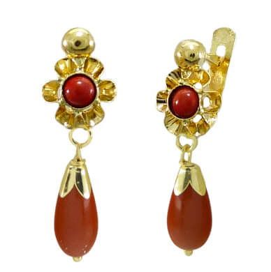 [6049C] CORAL REEF COLOR EARRINGS.20MM
