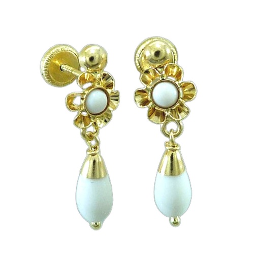 [6049/4M] PENDIENTES ARQUILLO PERITA COLOR MARFIL TORNILLO