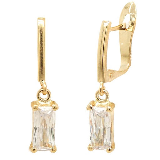 [5680] 7x3MM BAGUETTE CZ LEVERBACK EARRINGS.