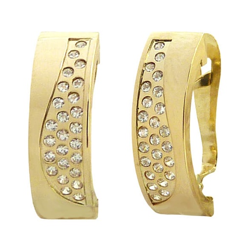 [5373] 15x9MM LEVERBACK EARRINGS WITH CZ.