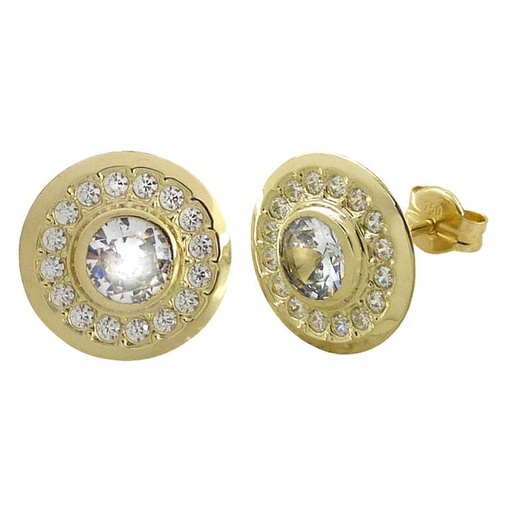 [3642] 11MM ROUND STUD EARRINGS.