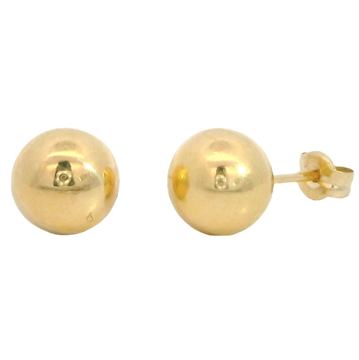 [9853] PENDIENTES BOLA LISA 10MM.PRESION.