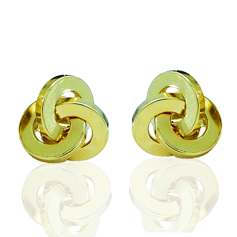 [3522/L] 12MM KNOT  STUD EARRINGS.PUSH BACK.