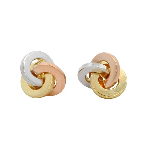 [3523] PENDIENTES NUDO TRICOLOR.10MM.PRESION