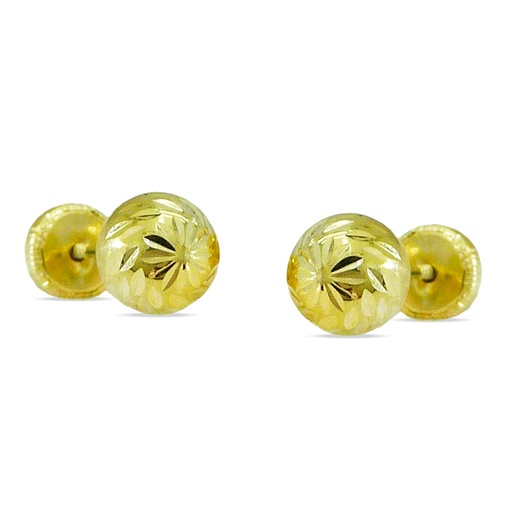 [7226/2] 5MM CARVED BALL STUD EARRINGS.SCREW BACK.