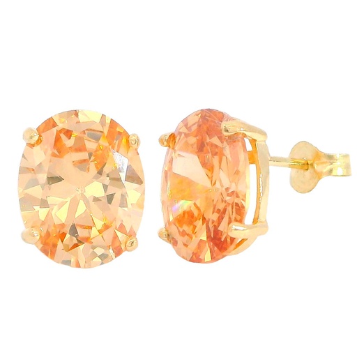 [5046CH] 10x8MM CHAMPAGNE COLOR CZ EARRINGS.