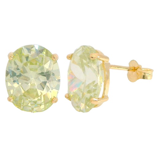 [5046CT] 10x8MM CITRINE COLOR CZ EARRINGS.