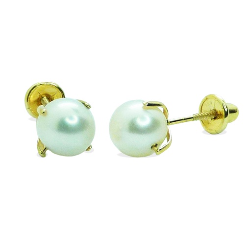 [7853] PENDIENTES PATILLA PERLA SHELL 3MM.ROSCA.