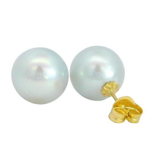 [2438/11] PENDIENTES PERLA AUSTRALIANA DE 11/12MM.PRESION.