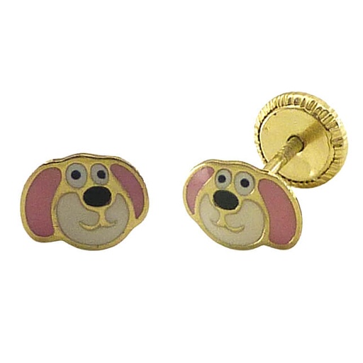 [5559] PENDIENTES ESMALTE PERRITOS.5MM.ROSCA.