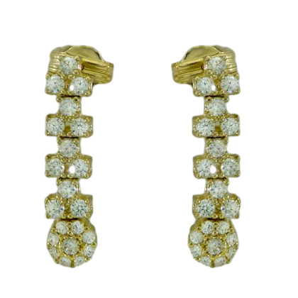 [3781] PENDIENTES ORO BLANCO CIRCONITAS.20MM.