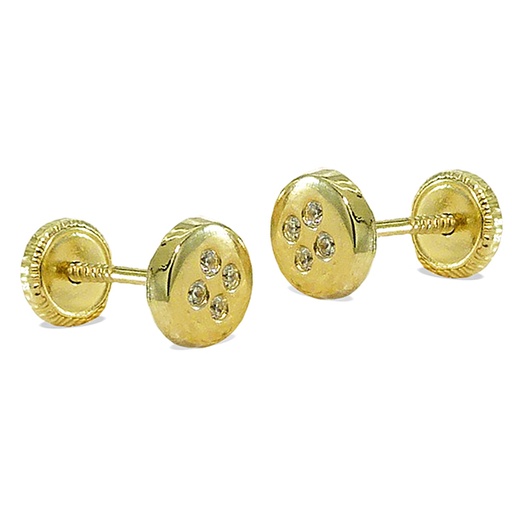 [3644] PENDIENTES REDONDOS CON CIRCONITAS.5'5MM.