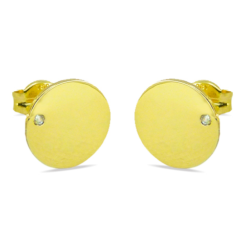 [4623] 9MM PLAIN ROUND STUD EARRINGS.