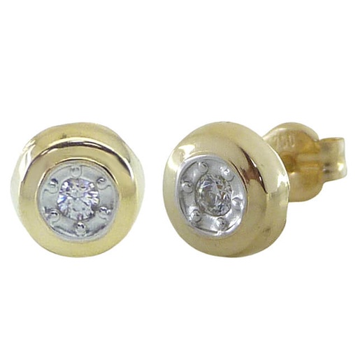 [5447] 5MM TWO TONE ROUND STUD EARRINGS