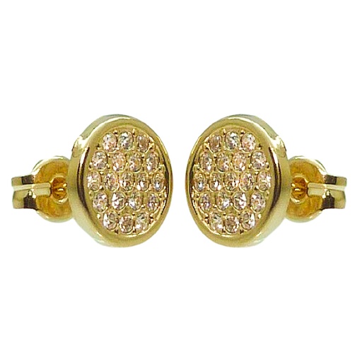 [3124] 7MM ROUND STUD EARRINGS WITH CZ.