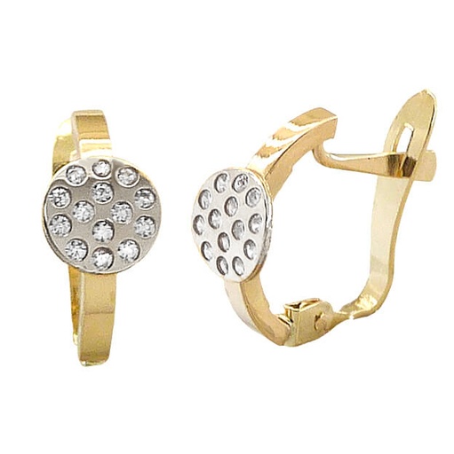 [5580] PENDIENTES BICOLOR CON CIRCONITAS.CATALAN.