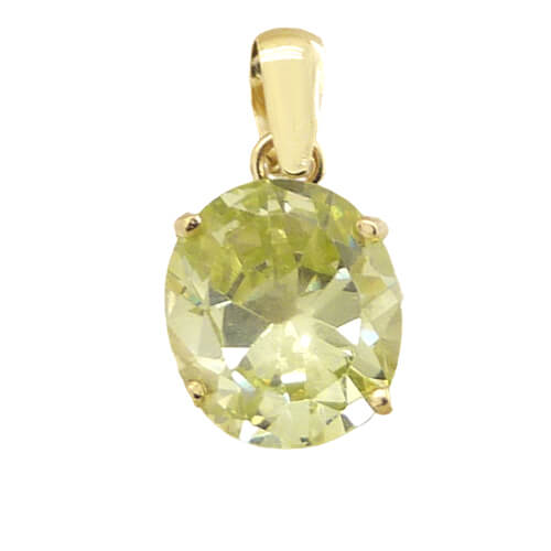 [5046/CT] 10x8MM CITRINE COLOR CZ PENDANT.