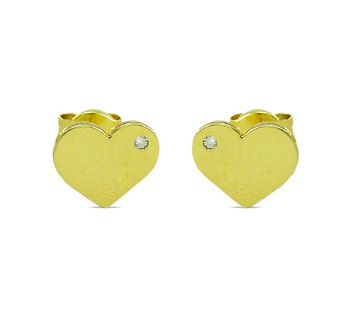 [4624] 8MM HEART STUD EARRINGS WITH CZ.