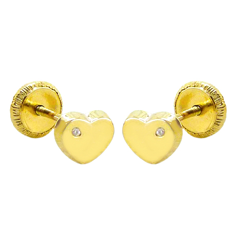 [4668] 6MM HEART STUD EARRINGS WITH CZ.