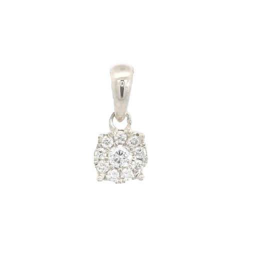 [B4142/0.08B] COLGANTE REDONDO 5x5MM 1 BRILLANTE DE 0.0.34 CT Y 9 DE 0.046 CT H-SI