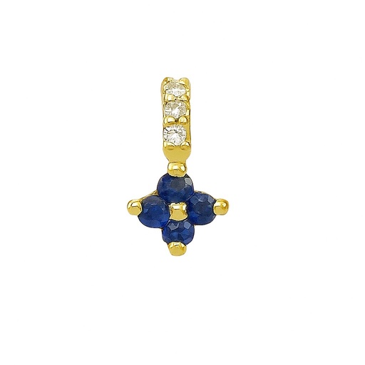 [B4166/CZ] COLGANTE CUAJO NANO ZAFIROS DE 1.5MM Y BRILLANTES 1MM H-SI 0.02CT TW