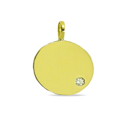 [4623/C] 12MM ROUND PENDANT WITH CZ.