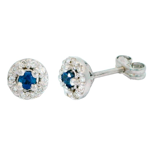 [B4157Z] PENDIENTES CUAJO 2.5MM 20 BRILLANTES 1MM H-SI 0.10 CT