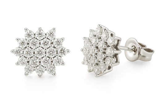 [B4177P/0.13] PENDIENTES CUAJO DE 38 BRILANTES 0.125 CT TW H-SI.9x9MM.