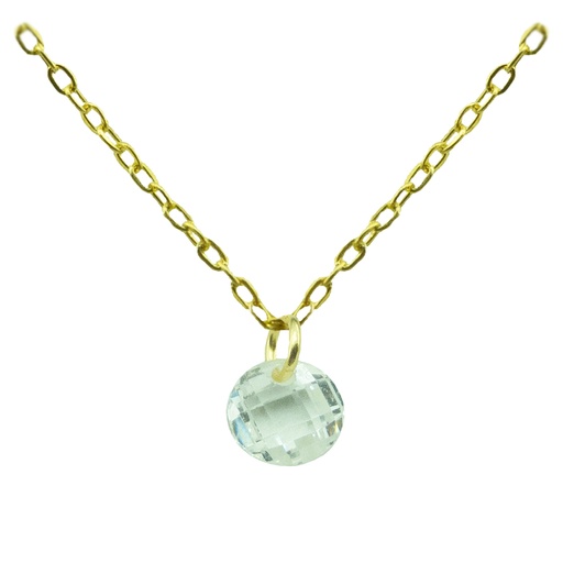 [4926CZ] 5MM WHITE CZ CHARM NECKLACE.45CM CHAIN.