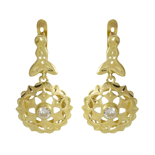 [8341] 23X12MM OPENWORK ROSETTE EARRINGS