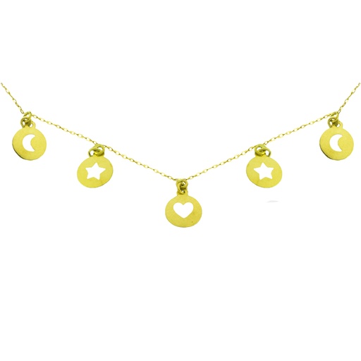 [4608] 6MM ASSORTED CHARMS NECKLACE.45CM CHAIN.