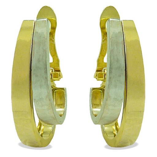 [4079B] 20x8MM TWO TONE GOLD LADY EAQRRINGS