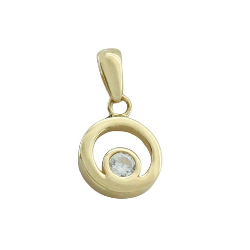 [3793/C] 8MM ROUND PENDANT WITH CZ.
