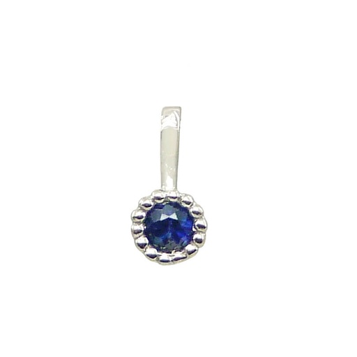 [5471/CZB] 4MM WHITE GOLD NANO SAPPHIRE PENDANT.