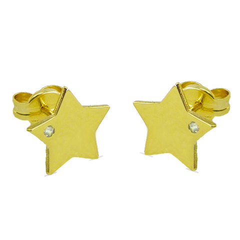 [4622] 8MM HEART STUD EARRINGS WITH CZ.