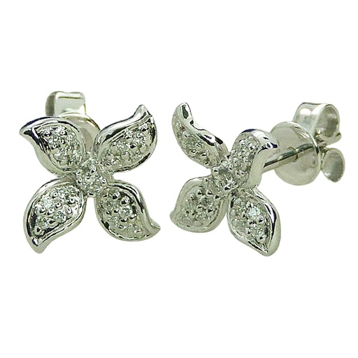 [1769] PENDIENTES FLOR CON BRILLANTES.