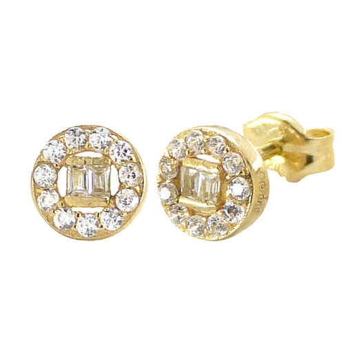 [5571] 8MM ROUND STUD EARRINGS WITH CZ.