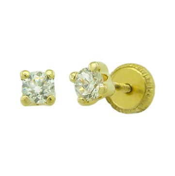 [4347/3] PENDIENTES GARRA CIRCONITA 2'5MMx2'5MM.TORNILLO.