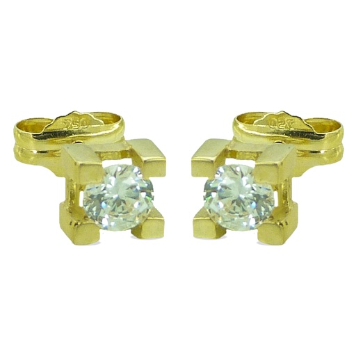 [1109] SQUARE STUD EARRINGS.PUSHBACK WITH BUTTERFLY CLASP.