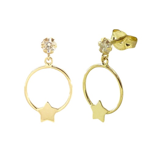 [5574] PENDIENTES ARO DE 9MM CON ESTRELLA Y GARRA.15MM.