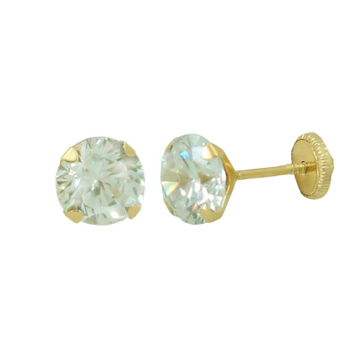 [6803] 3MM CZ SIX CLAWS STUD EARRINGS.SCREW BACK.