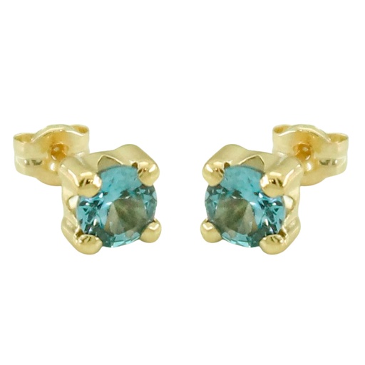 [2363A] PENDIENTES GARRA CIRCONITA COLOR AGUAMARINA DE 5MM.