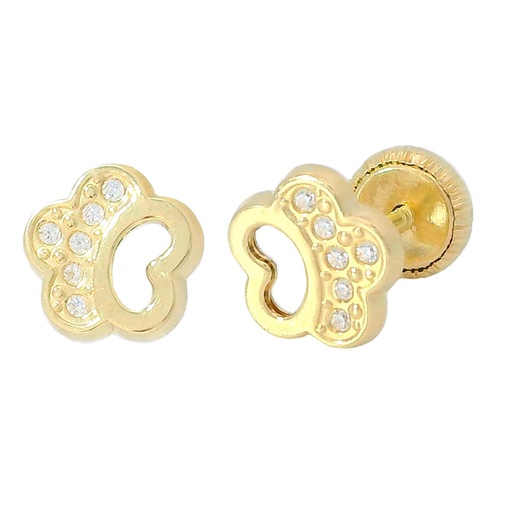 [3761] PENDIENTES MARGARITA CON CIRCONITAS.6MM.