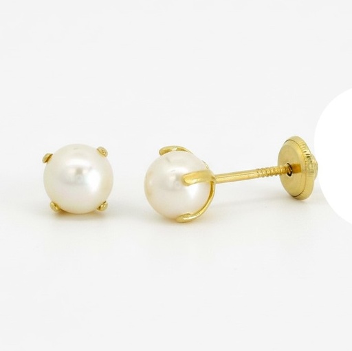 [7861] PENDIENTES PATILLA PERLA DE  5MM. TORNILLO Perla Cultivada