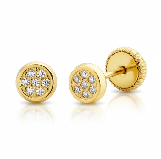 [5462] PENDIENTES REDONDOS CON CIRCONITAS.4MM.